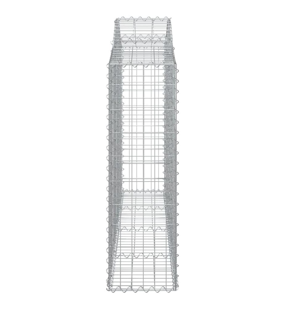 Paniers à gabions arqués 14 pcs 200x30x100/120 cm Fer galvanisé