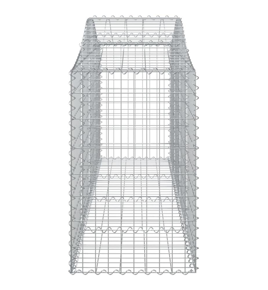 Paniers à gabions arqués 4 pcs 200x50x80/100 cm Fer galvanisé