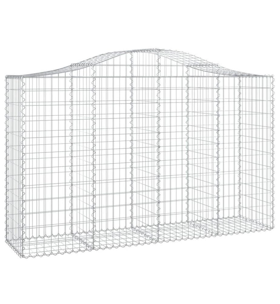 Paniers à gabions arqués 9 pcs 200x50x120/140 cm Fer galvanisé