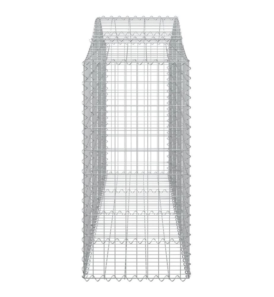 Paniers à gabions arqués 9 pcs 200x50x120/140 cm Fer galvanisé