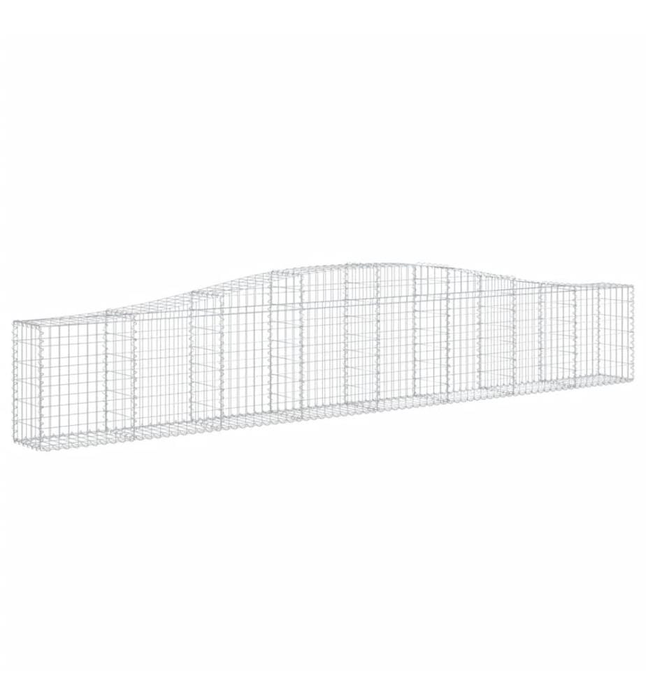 Paniers à gabions arqués 4 pcs 400x30x60/80 cm Fer galvanisé