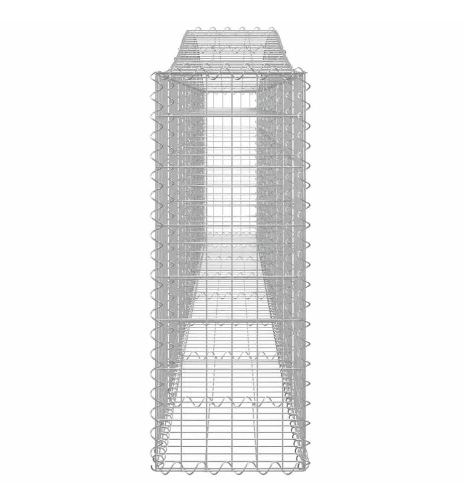 Paniers à gabions arqués 6 pcs 400x30x80/100 cm Fer galvanisé