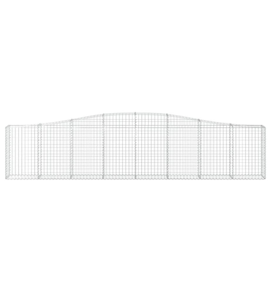 Paniers à gabions arqués 15 pcs 400x30x80/100 cm Fer galvanisé