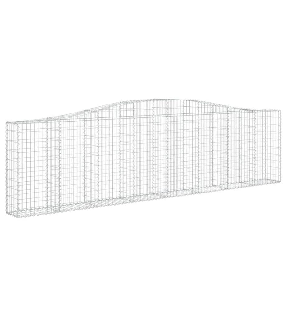 Paniers à gabions arqués 2 pcs 400x30x100/120 cm Fer galvanisé