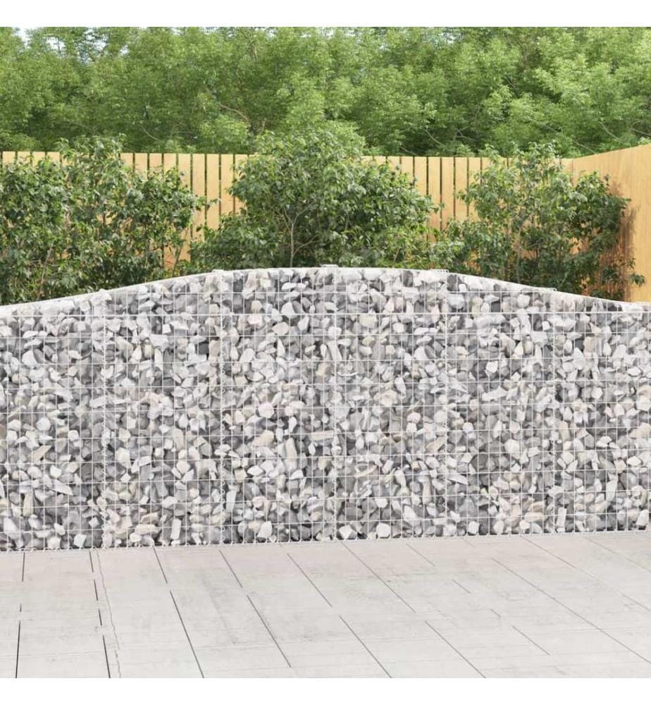 Paniers à gabions arqués 3 pcs 400x30x100/120 cm Fer galvanisé