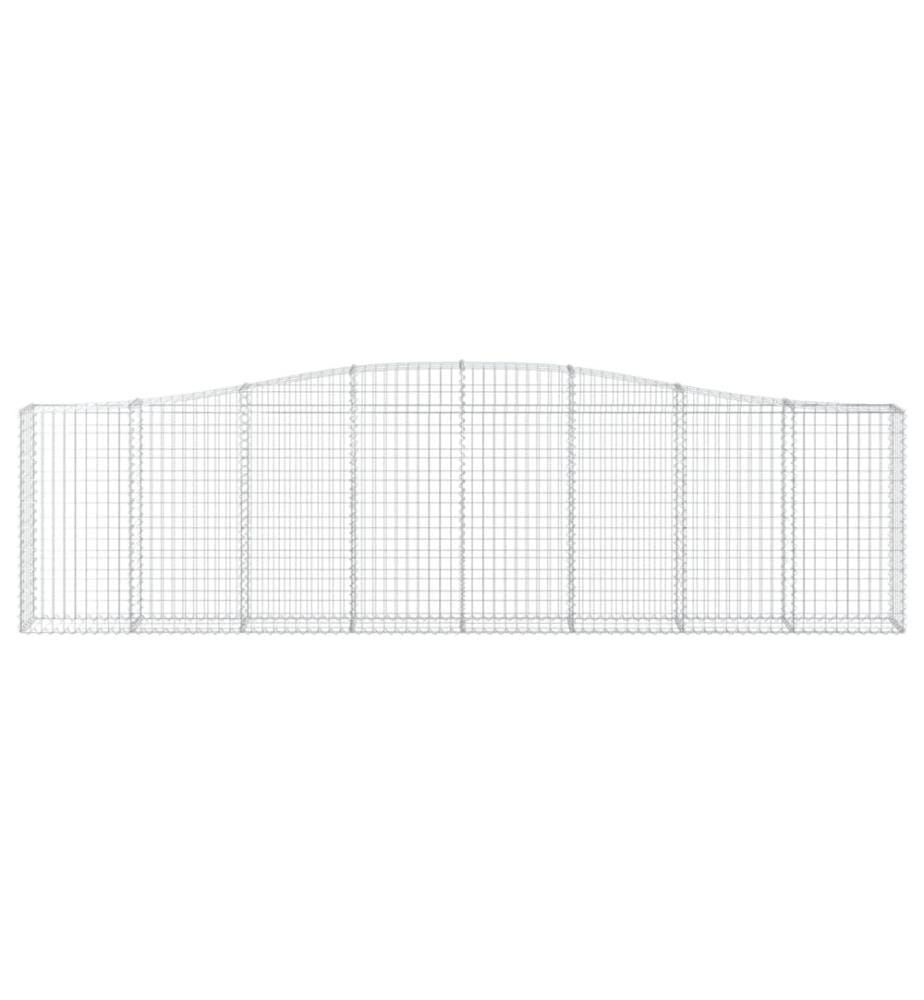 Paniers à gabions arqués 5 pcs 400x30x100/120 cm Fer galvanisé