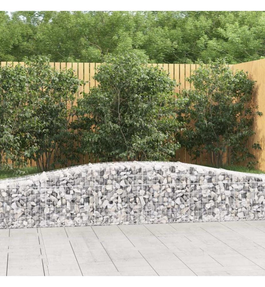 Paniers à gabions arqués 2 pcs 400x50x40/60 cm Fer galvanisé