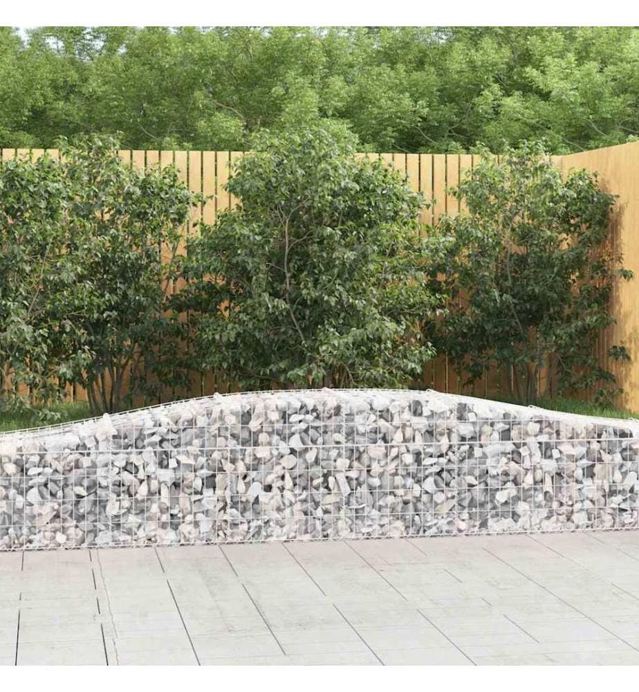 Paniers à gabions arqués 3 pcs 400x50x40/60 cm Fer galvanisé
