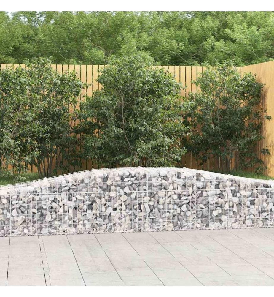 Paniers à gabions arqués 4 pcs 400x50x40/60 cm Fer galvanisé