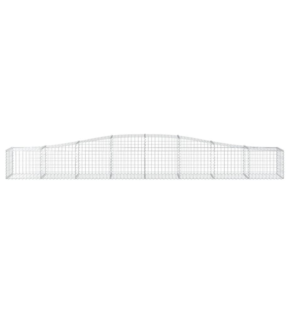 Paniers à gabions arqués 4 pcs 400x50x40/60 cm Fer galvanisé