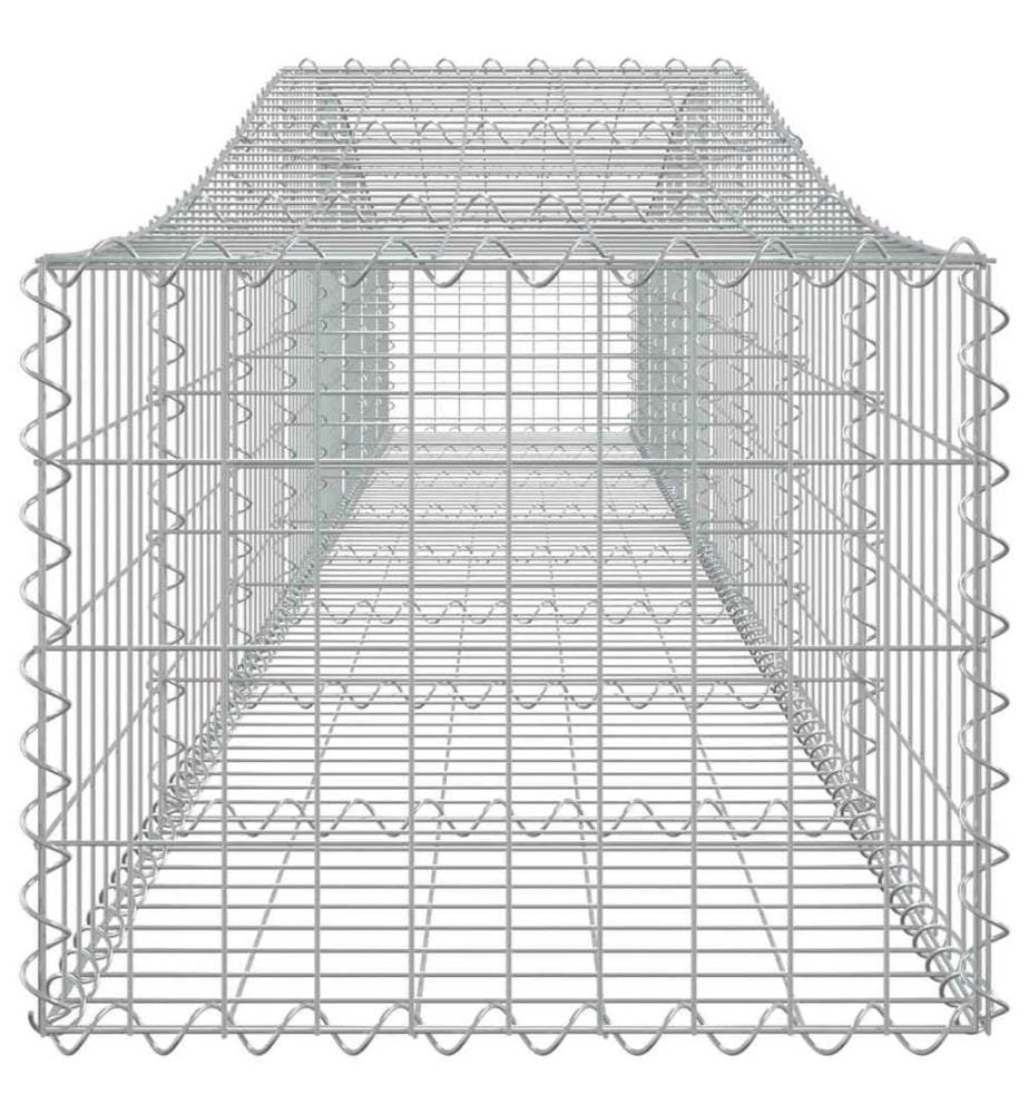 Paniers à gabions arqués 4 pcs 400x50x40/60 cm Fer galvanisé