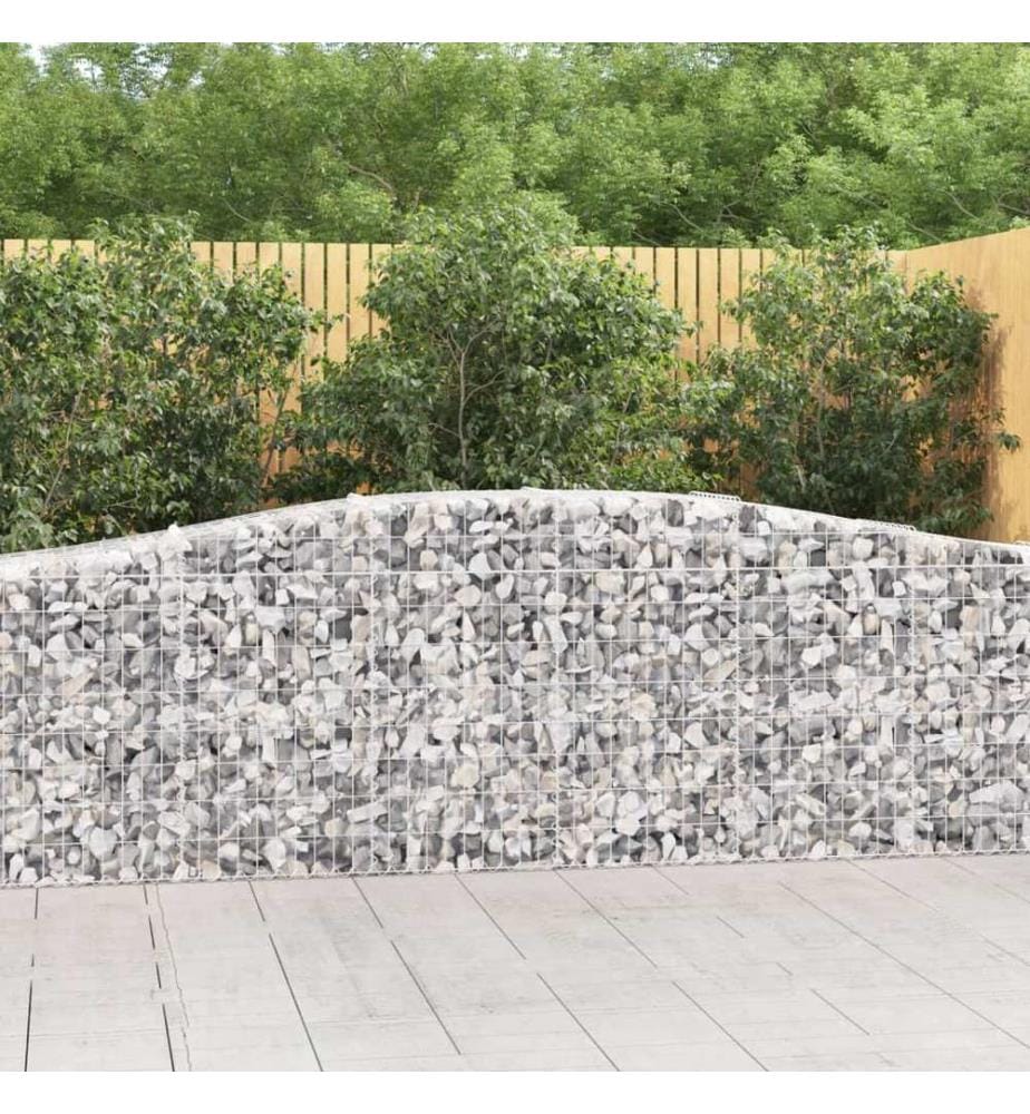 Paniers à gabions arqués 10 pcs 400x50x80/100 cm Fer galvanisé