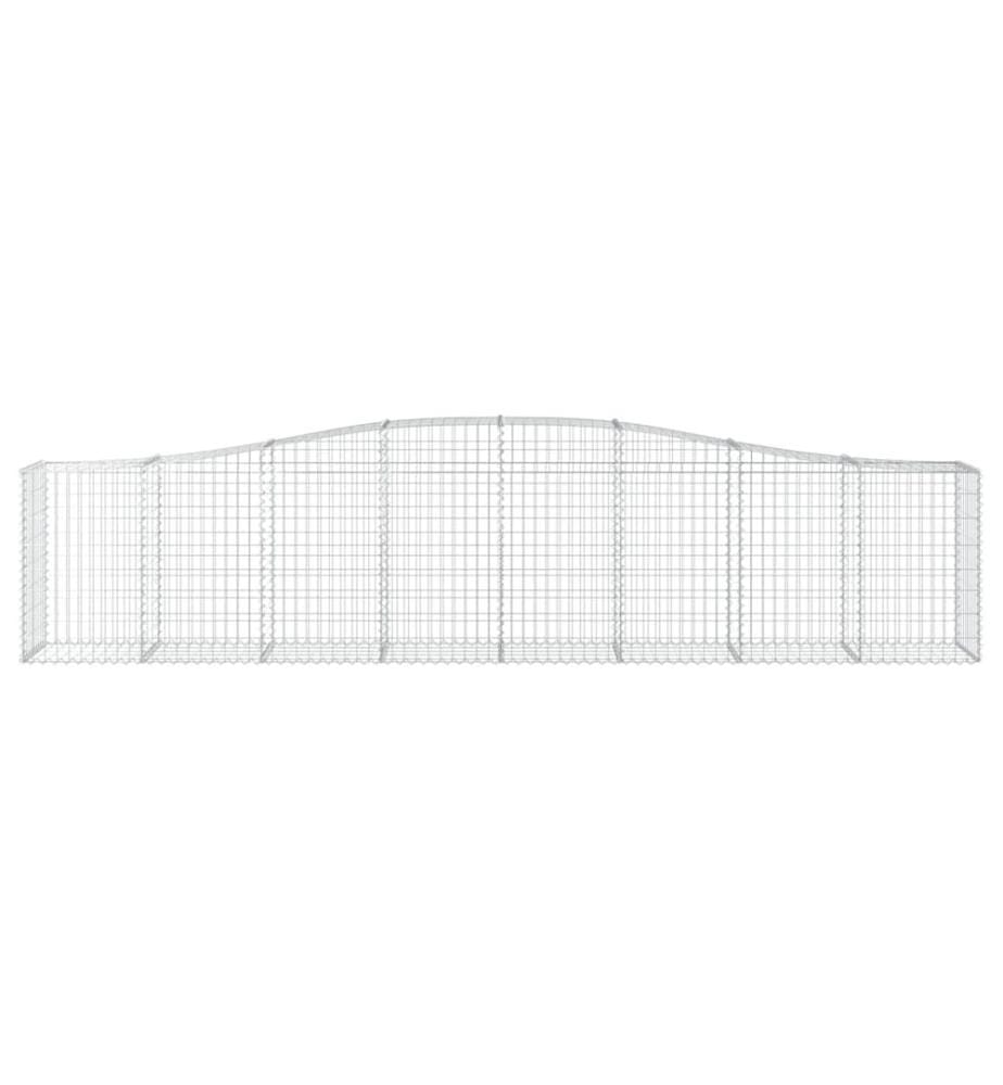 Paniers à gabions arqués 15 pcs 400x50x80/100 cm Fer galvanisé