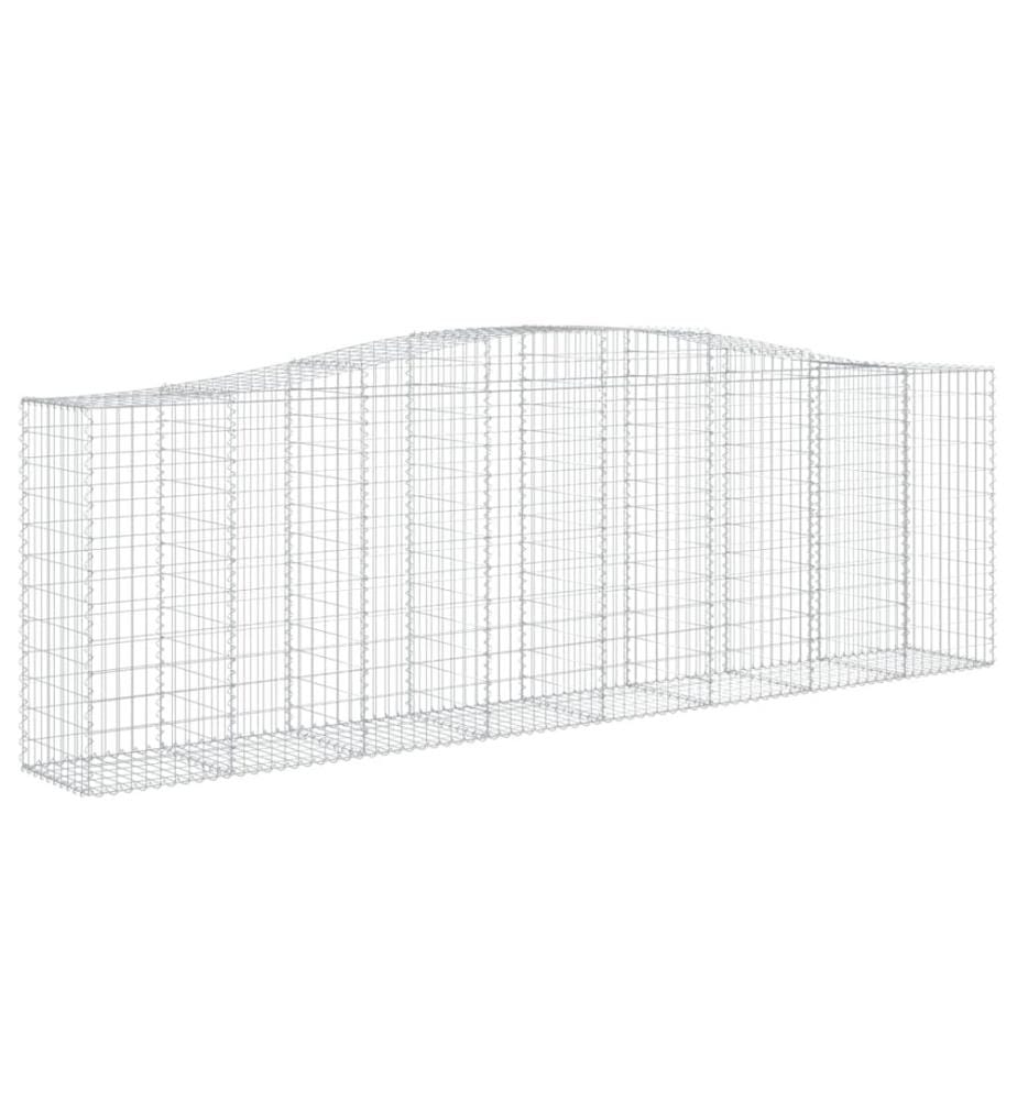 Paniers à gabions arqués 4 pcs 400x50x120/140 cm Fer galvanisé