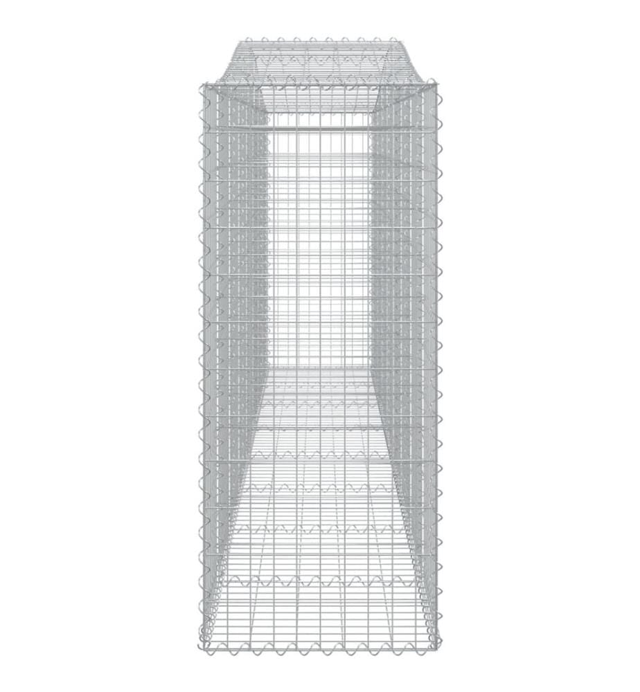 Paniers à gabions arqués 4 pcs 400x50x120/140 cm Fer galvanisé