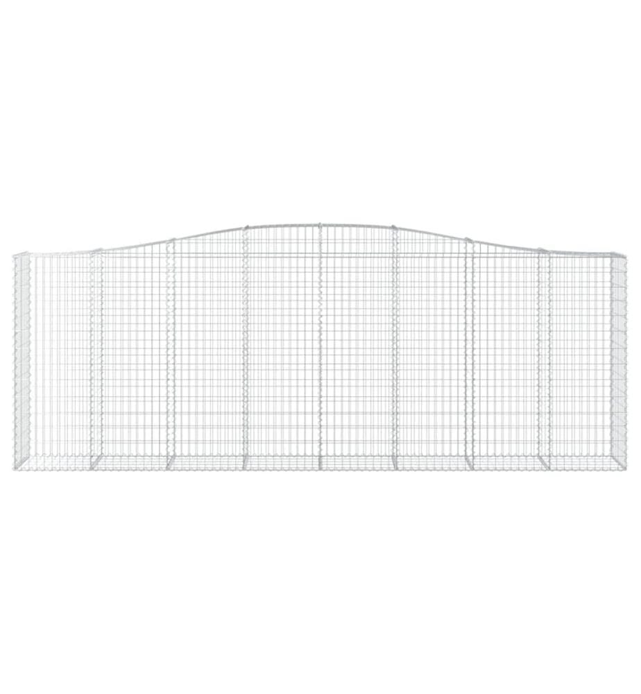 Paniers à gabions arqués 2 pcs 400x50x140/160 cm Fer galvanisé