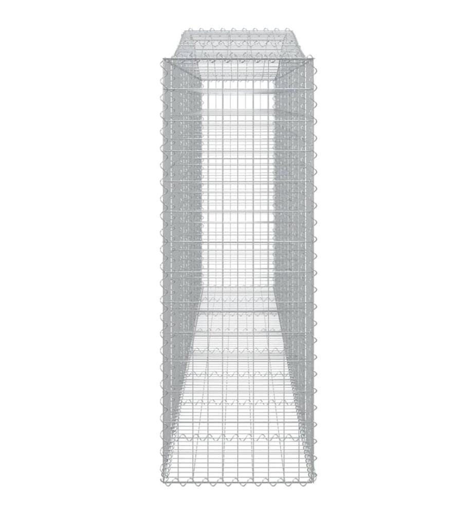 Paniers à gabions arqués 2 pcs 400x50x140/160 cm Fer galvanisé