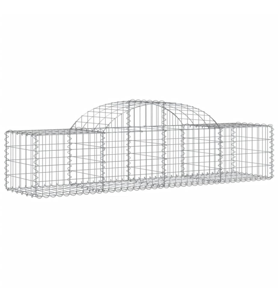 Paniers à gabions arqués 14 pcs 200x50x40/60 cm fer galvanisé