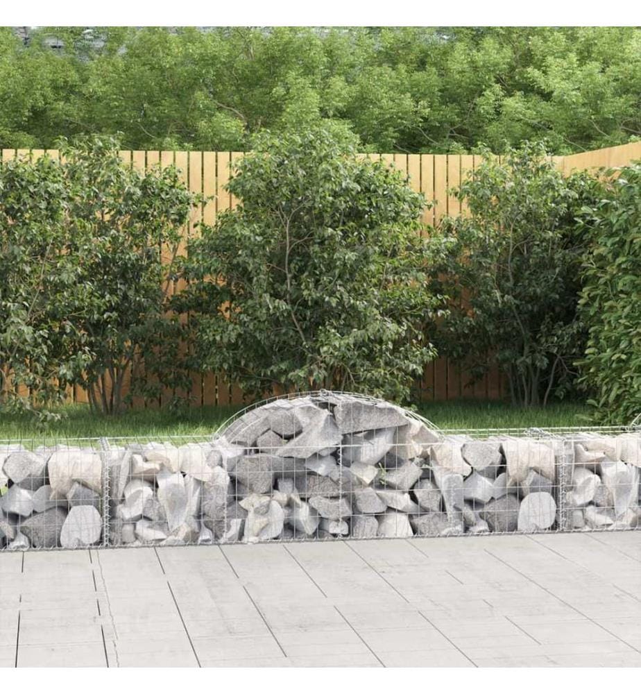 Paniers à gabions arqués 18 pcs 200x50x40/60 cm fer galvanisé