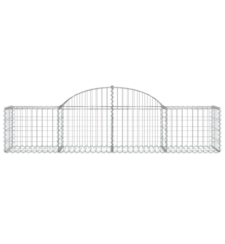 Paniers à gabions arqués 18 pcs 200x50x40/60 cm fer galvanisé