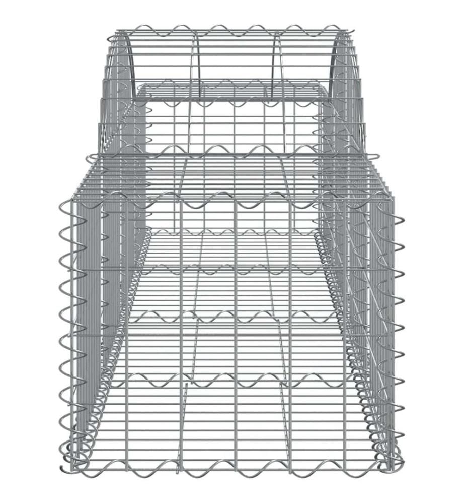 Paniers à gabions arqués 18 pcs 200x50x40/60 cm fer galvanisé