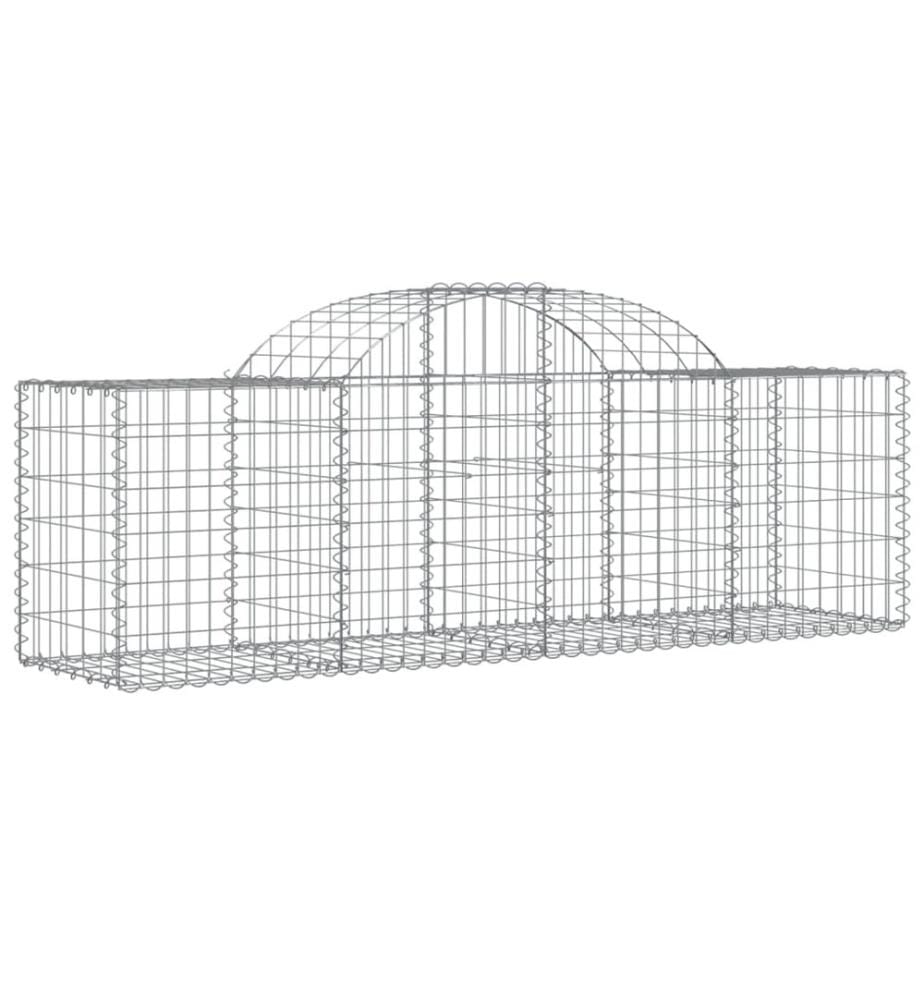 Paniers à gabions arqués 18 pcs 200x50x60/80 cm fer galvanisé