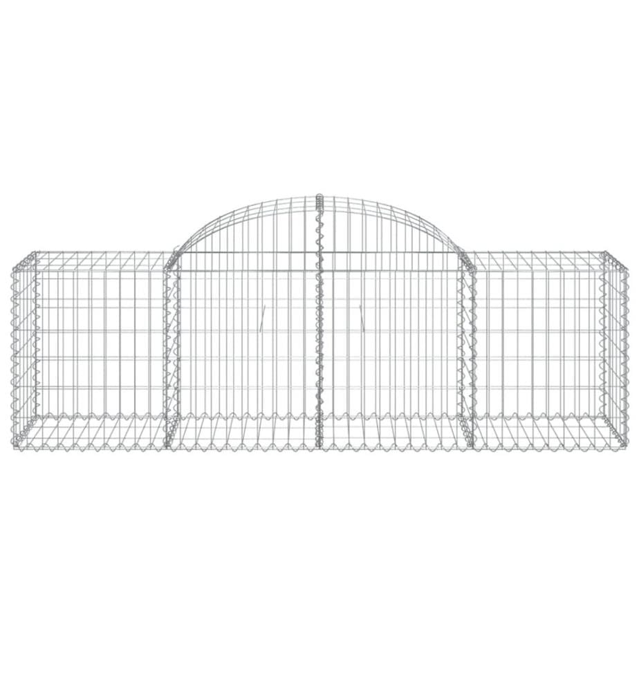 Paniers à gabions arqués 18 pcs 200x50x60/80 cm fer galvanisé