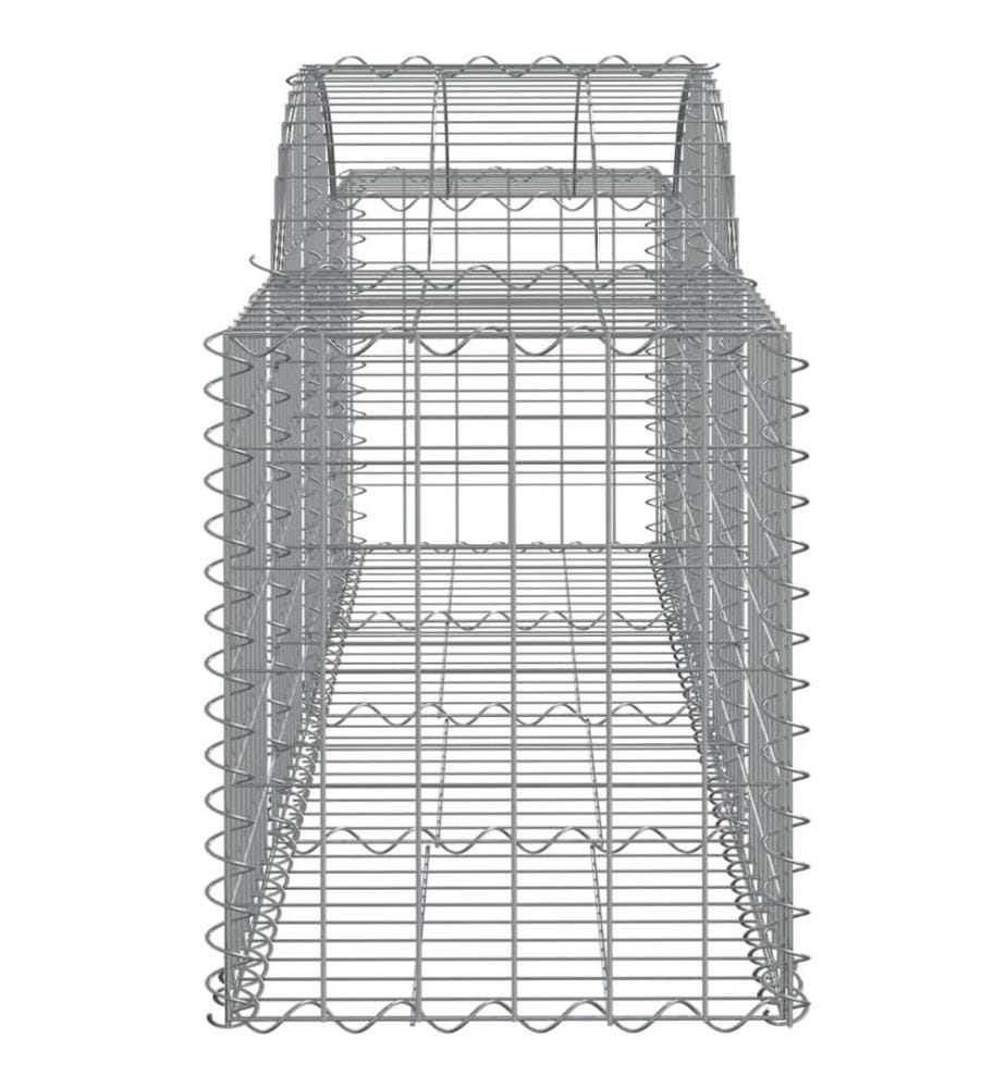 Paniers à gabions arqués 18 pcs 200x50x60/80 cm fer galvanisé
