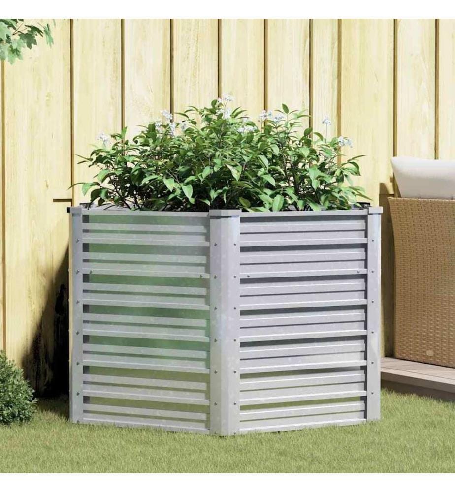 Lit surélevé de jardin 129x77 cm Acier galvanisé Argenté