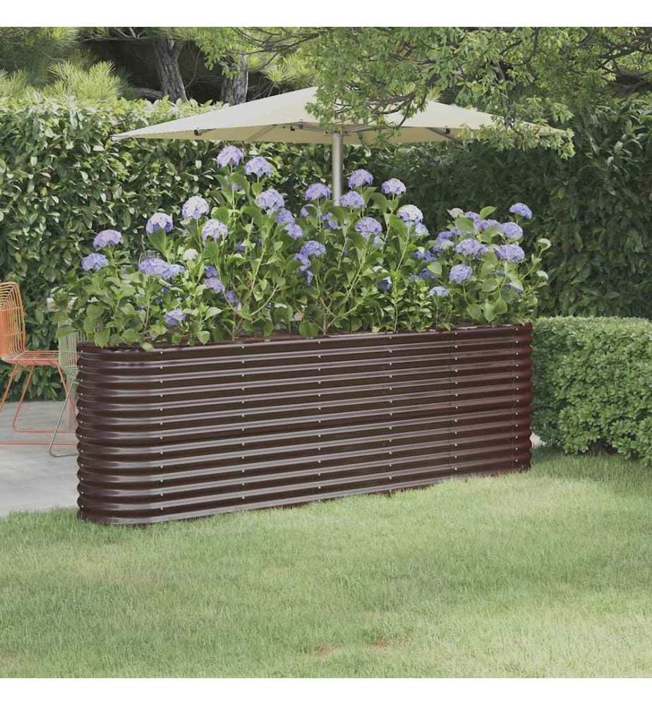 Lit surélevé de jardin Acier galvanisé marron