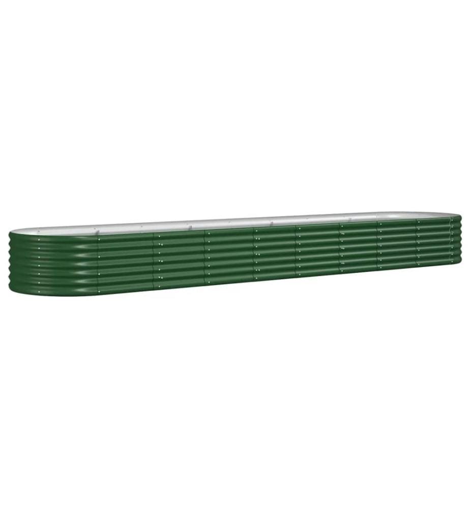 Lit surélevé de jardin Acier galvanisé 368x80x36 cm Vert