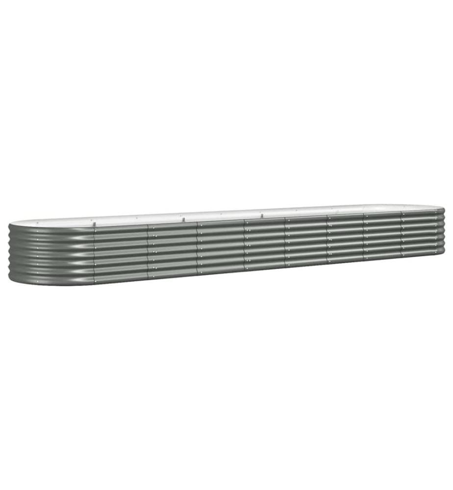 Lit surélevé de jardin Acier galvanisé 368x80x36 cm gris