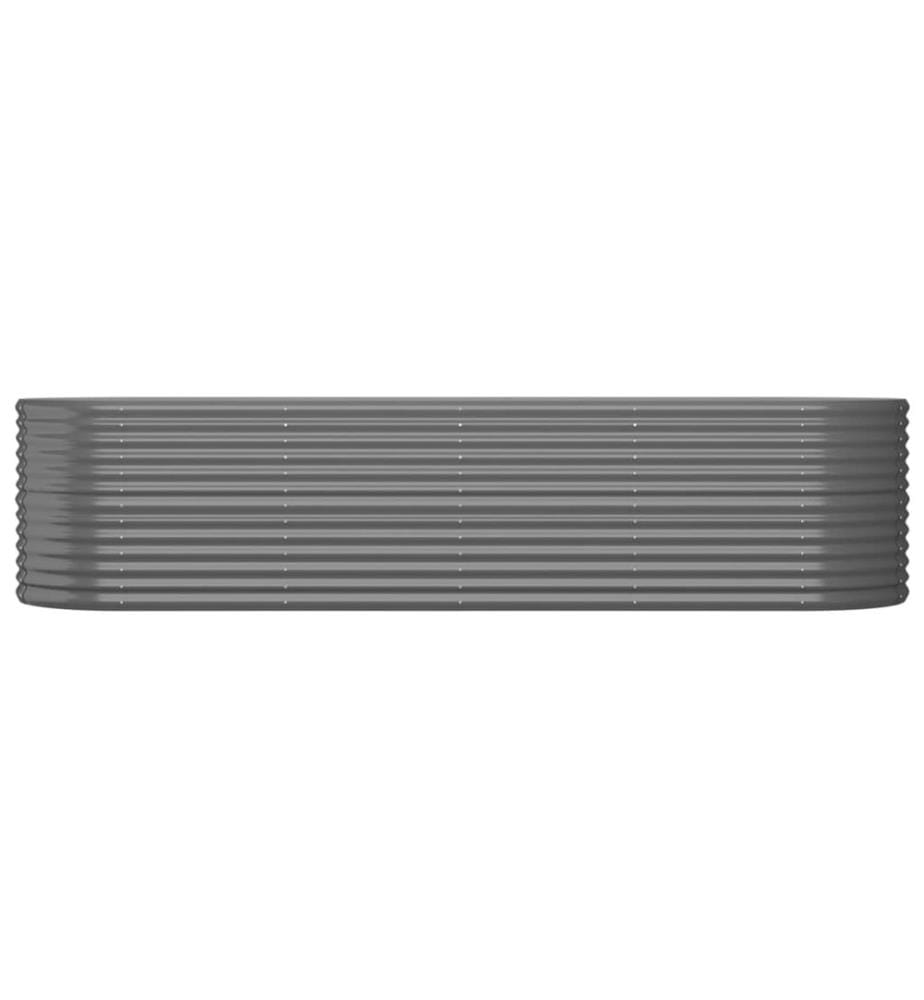 Lit surélevé de jardin Acier galvanisé 296x80x68 cm gris