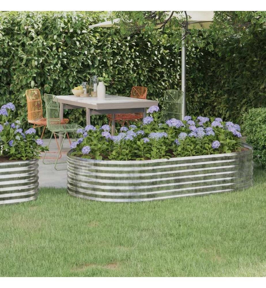 Lit surélevé de jardin Acier galvanisé Argenté