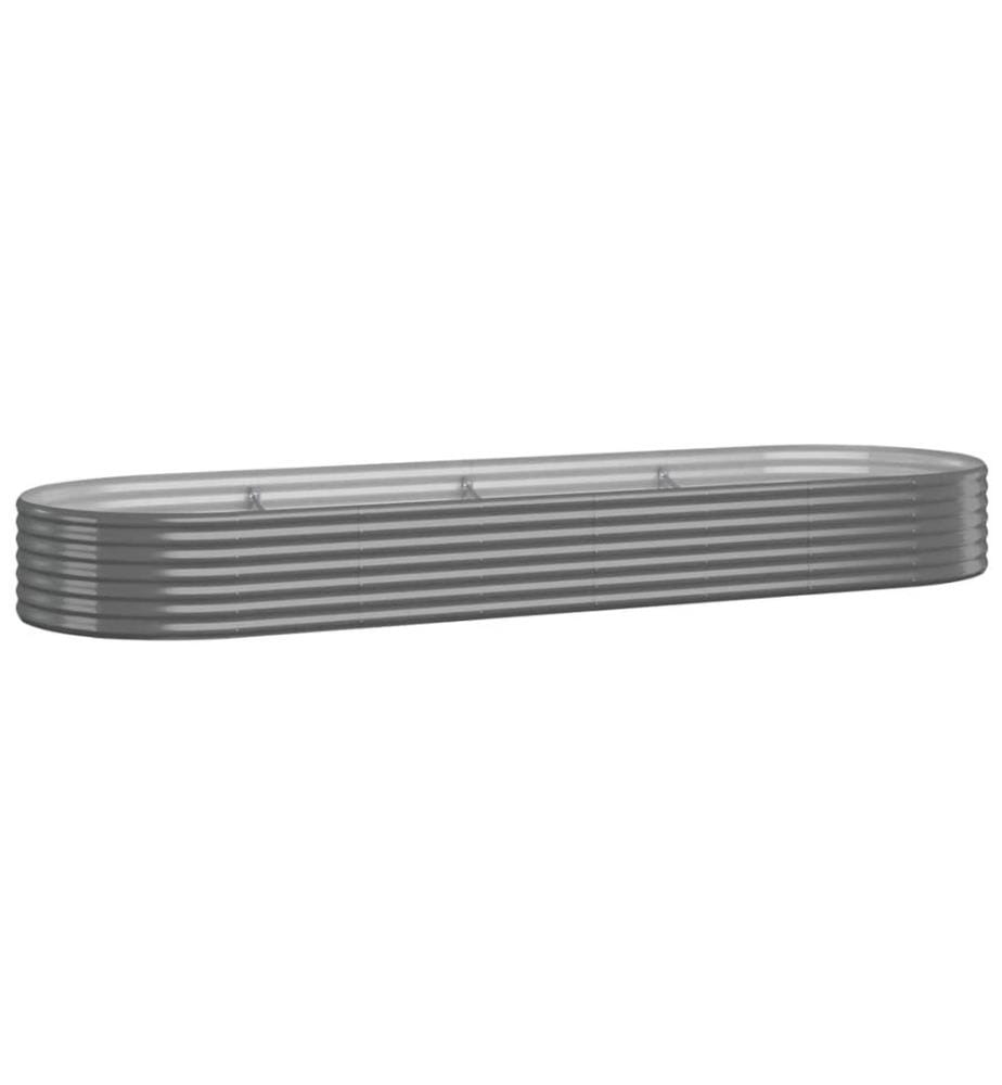 Lit surélevé de jardin Acier galvanisé 322x100x36cm gris