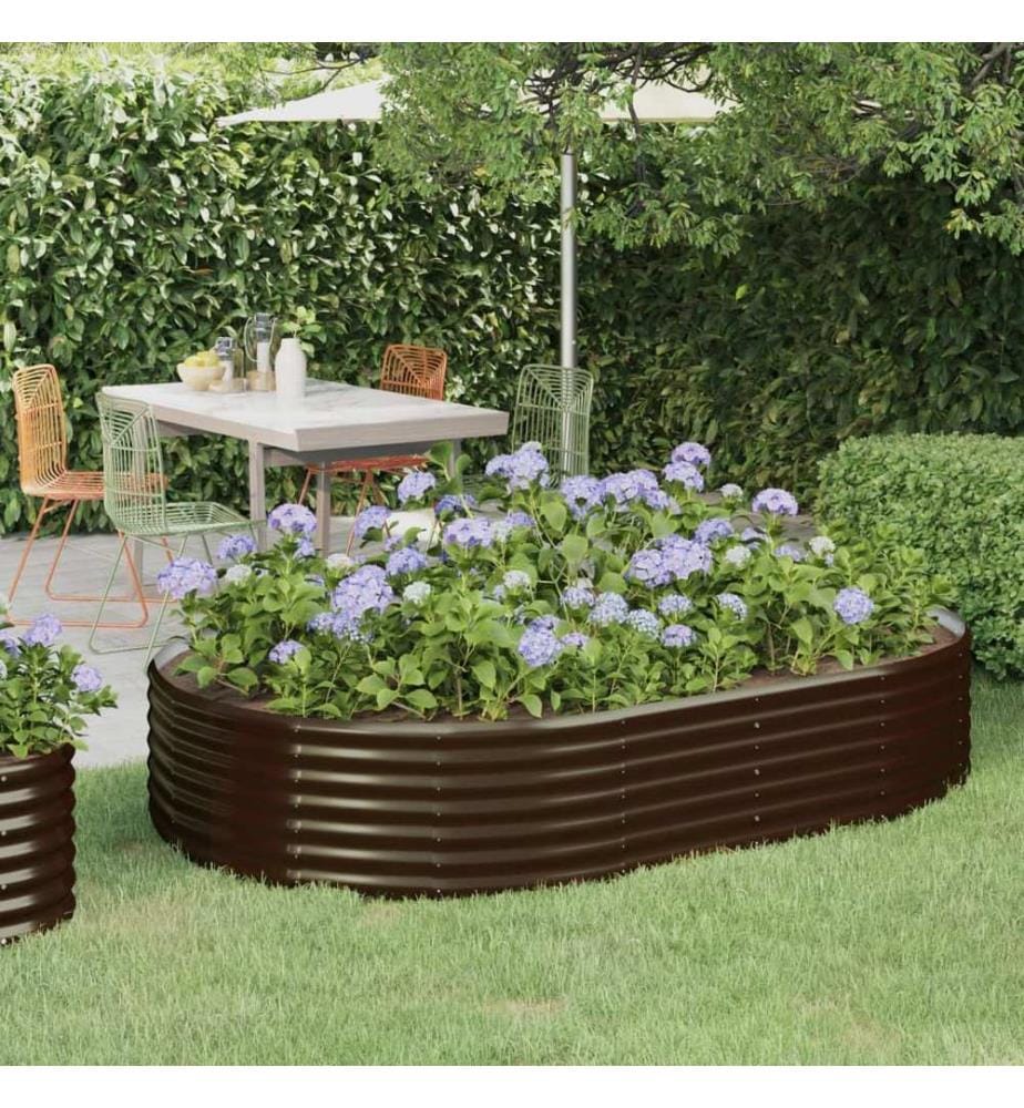 Lit surélevé de jardin Acier galvanisé marron