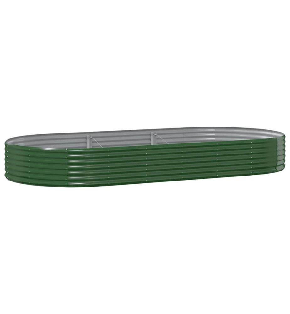 Lit surélevé de jardin Acier galvanisé 296x140x36cm Vert