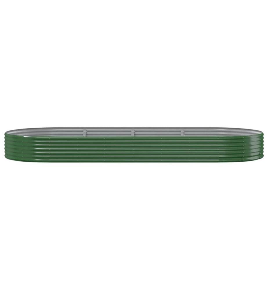 Lit surélevé de jardin Acier galvanisé 373x140x36cm Vert