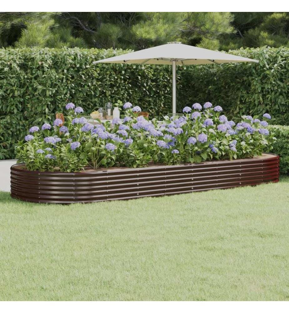 Lit surélevé de jardin Acier galvanisé marron
