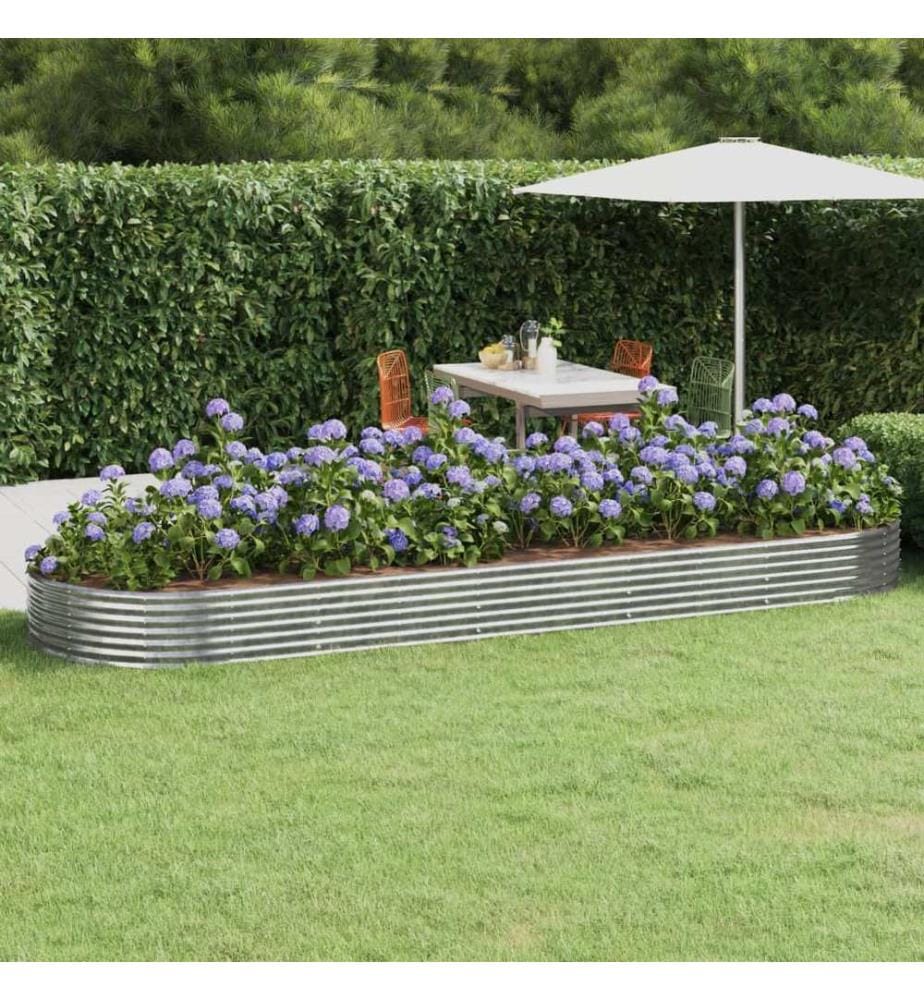 Lit surélevé de jardin Acier galvanisé Argenté