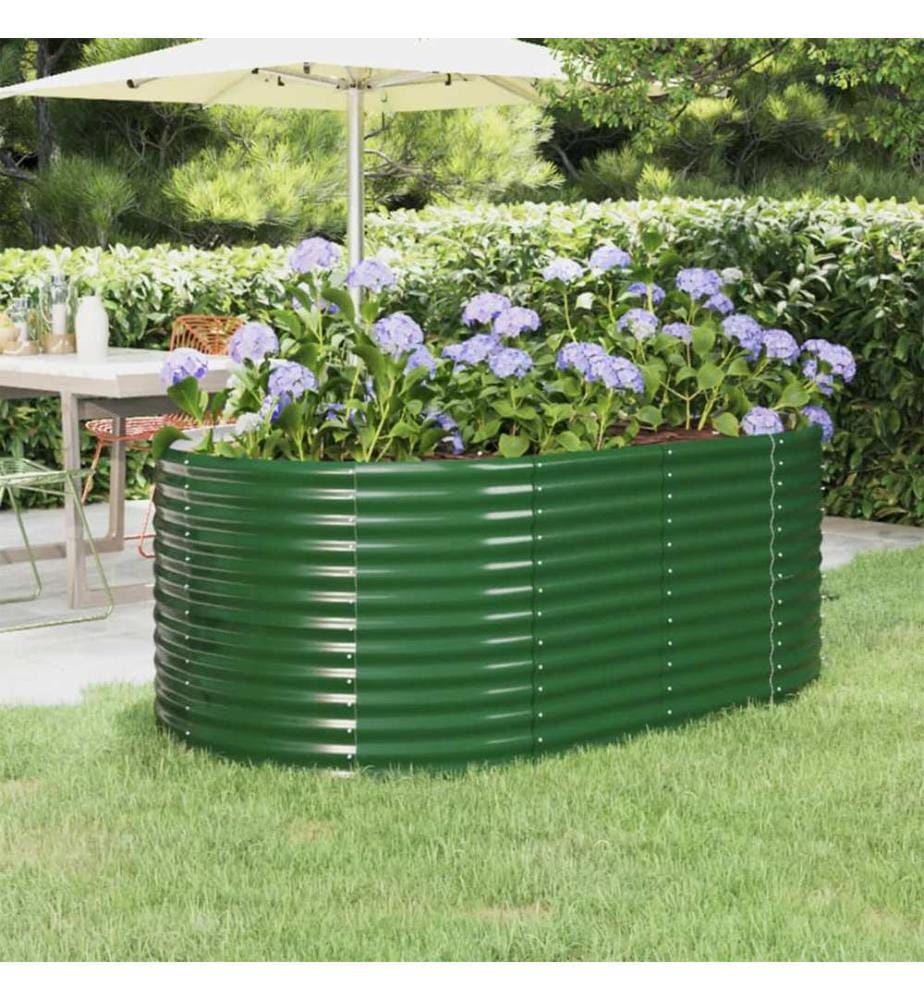Lit surélevé de jardin Acier galvanisé 175x100x68cm Vert