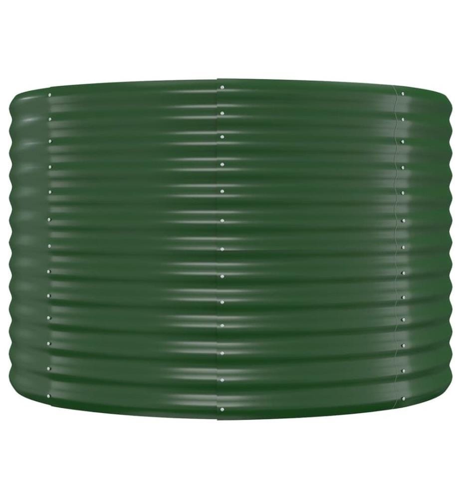 Lit surélevé de jardin Acier galvanisé 322x100x68cm Vert