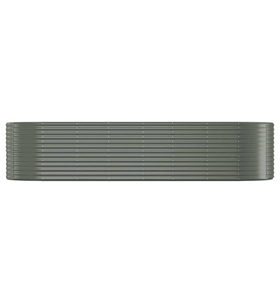 Lit surélevé de jardin Acier galvanisé 322x100x68cm gris