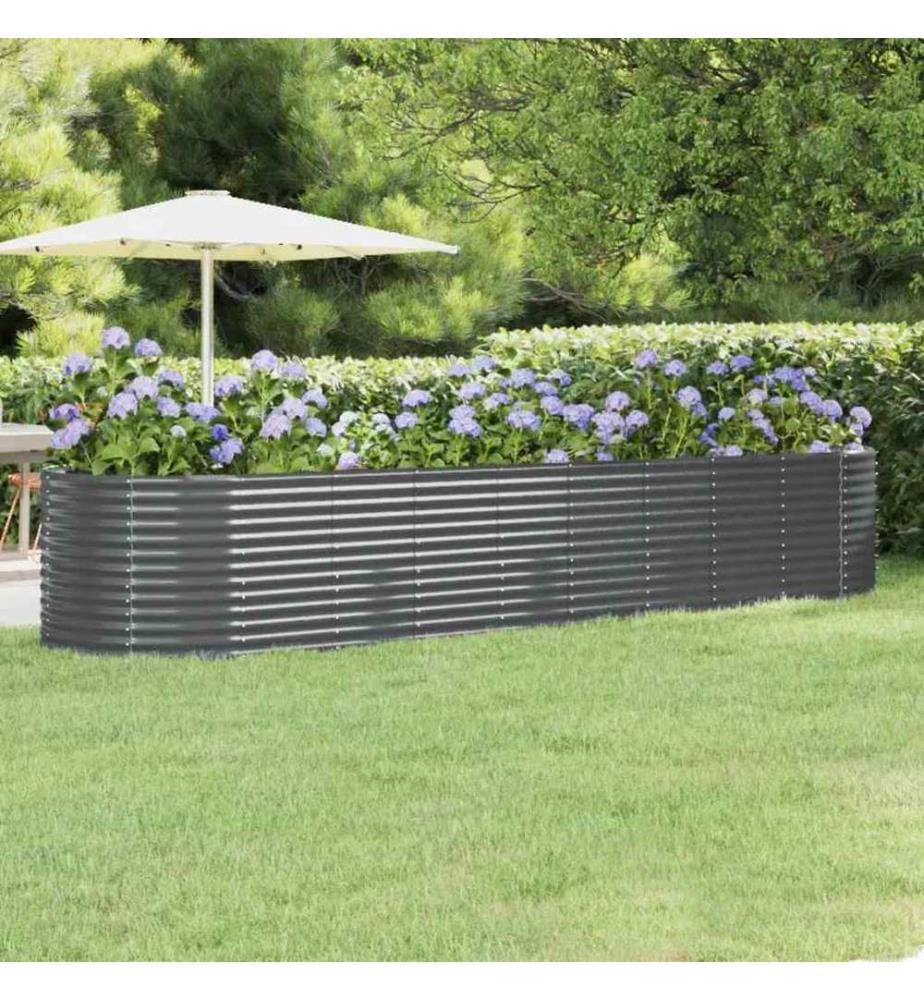 Hochbeet Verzinkter Stahl 396x100x68 cm Anthrazit