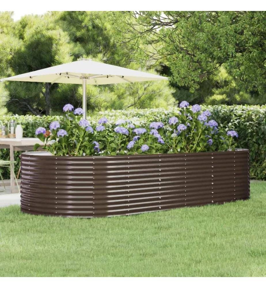 Lit surélevé de jardin Marron Acier galvanisé