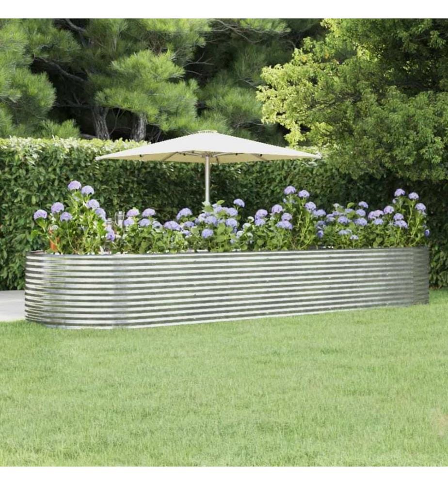 Lit surélevé de jardin Argenté Acier galvanisé