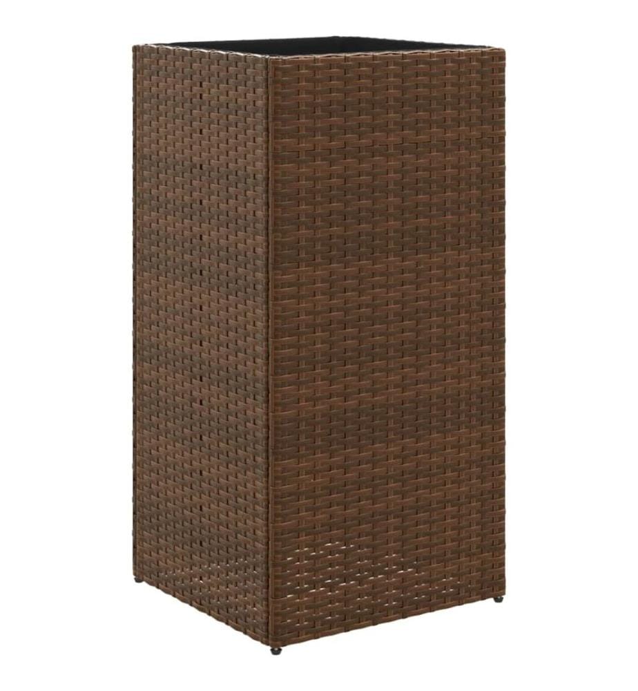 Jardinières 2 pcs marron 40x40x80 cm résine tressée