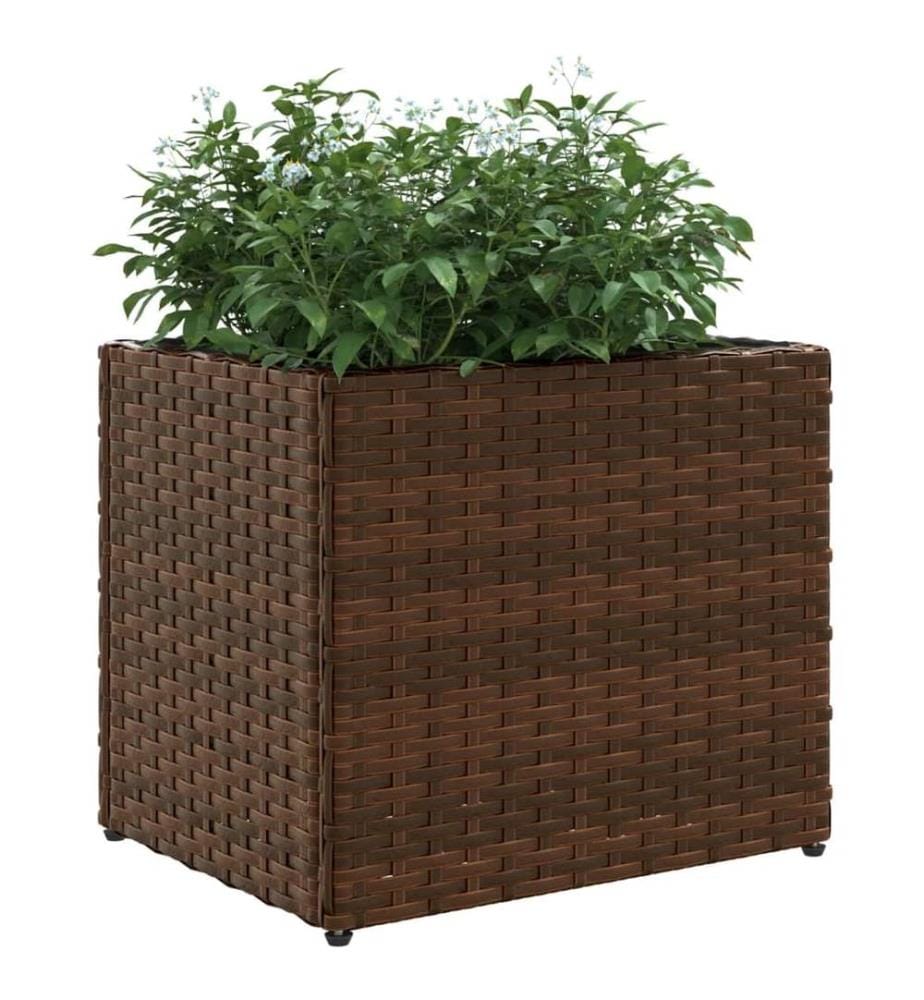 Jardinières 2 pcs marron 36x30x32 cm résine tressée
