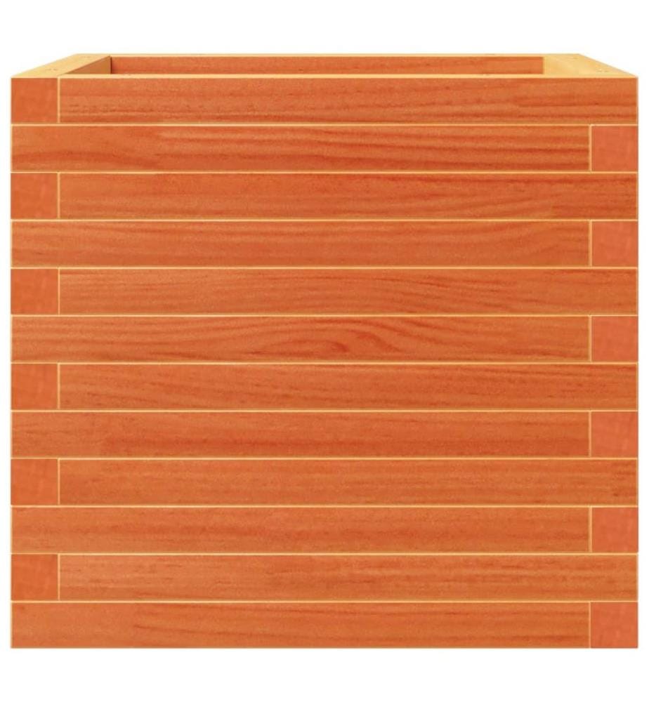 Jardinière cire marron 50x50x46 cm bois de pin massif
