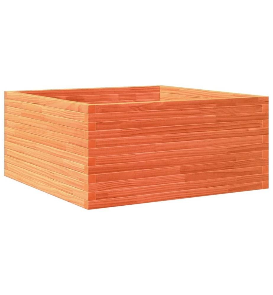 Jardinière cire marron 100x100x46 cm bois de pin massif